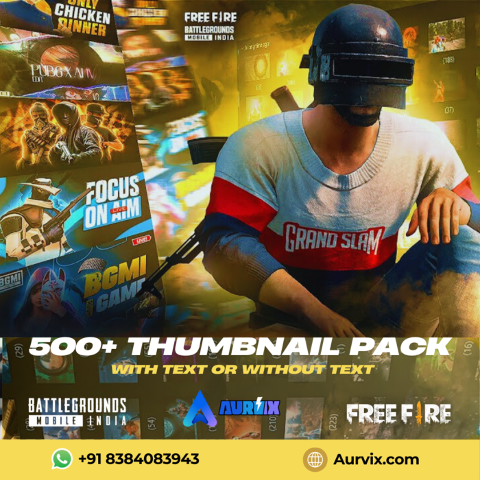 500+ Thumbnail Pack for BGMI & Free Fire - Image 1