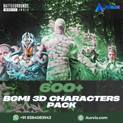 600+ BGMI 3D Characters Render Pack